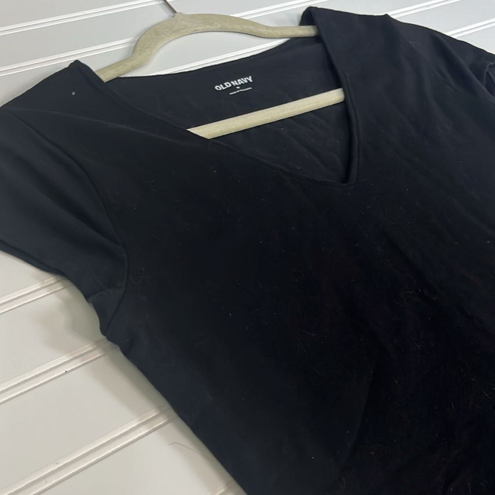 Old Navy Fitted Short-Sleeve V-Neck Bodysuit for Women medium Black - Picture 4 of 10